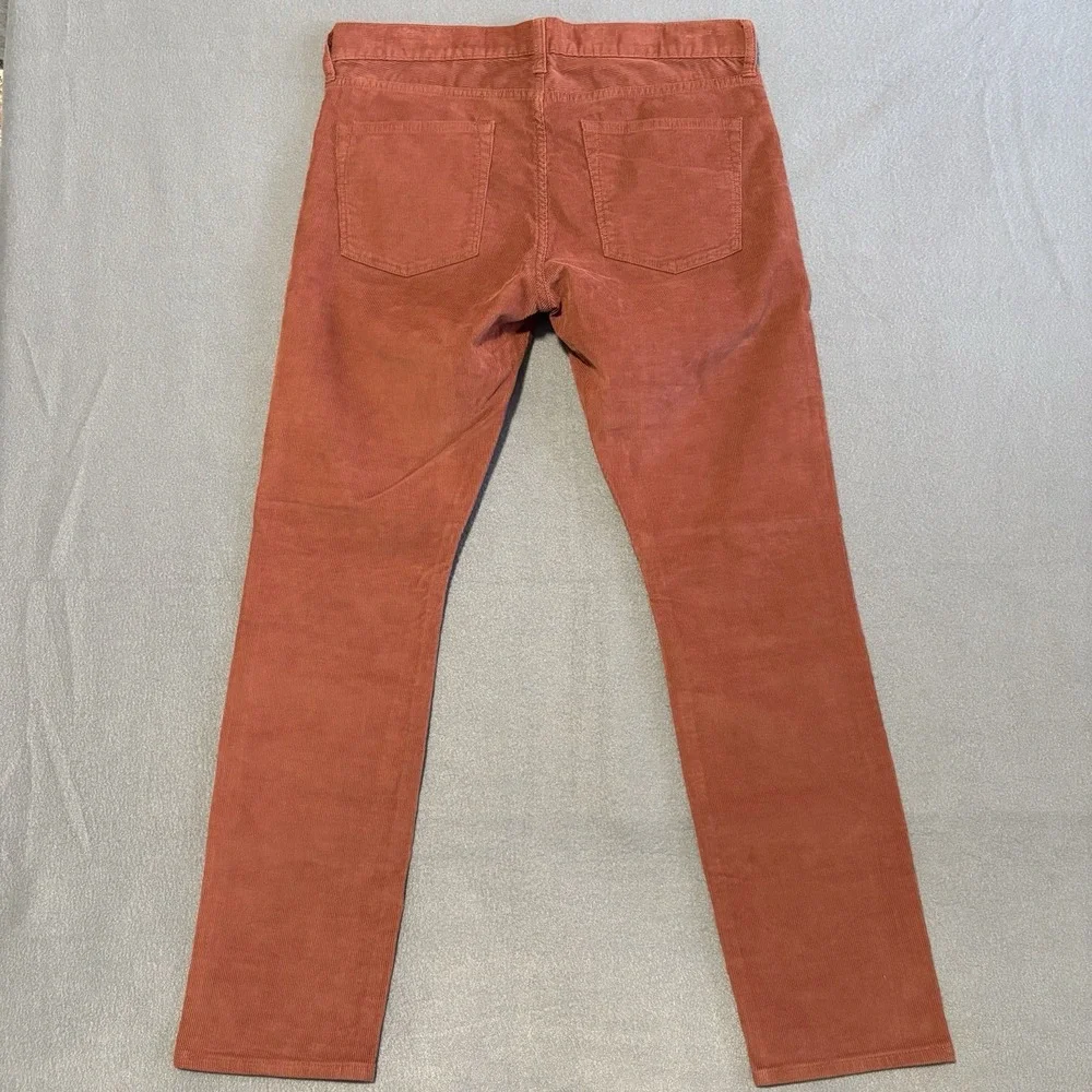 JCrew Corduroy Pants Men 33x30 Rust Style 250 Straight Fit Stretch Medium Wale